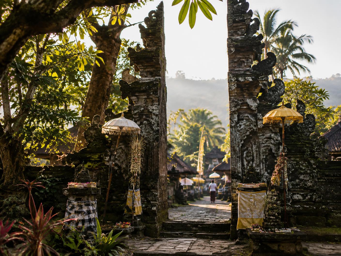 A traditional Balinese temple gate